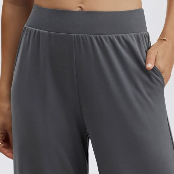 Fabletics Gray Sleek Knit Wide Leg Pant - Picture 2 of 15